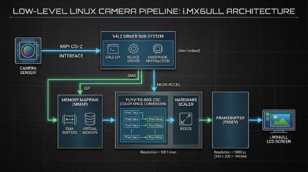 Bare-Metal V4L2 USB Camera to LCD Rendering on Linux