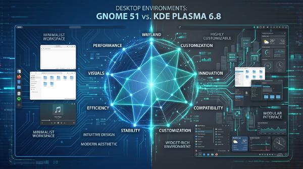 GNOME 51 vs KDE Plasma 6.8: 9 Key Differences