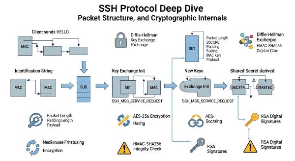 SSH Protocol Deep Dive: Packet Structure, Key Exchange, and Cryptographic Internals