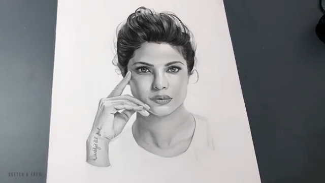 铅笔画 Priyanka Chopra Jonas