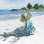 Jo Sketching at Good Harbour Beach