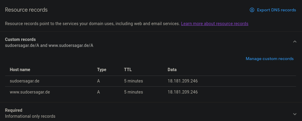 nginx DNS A